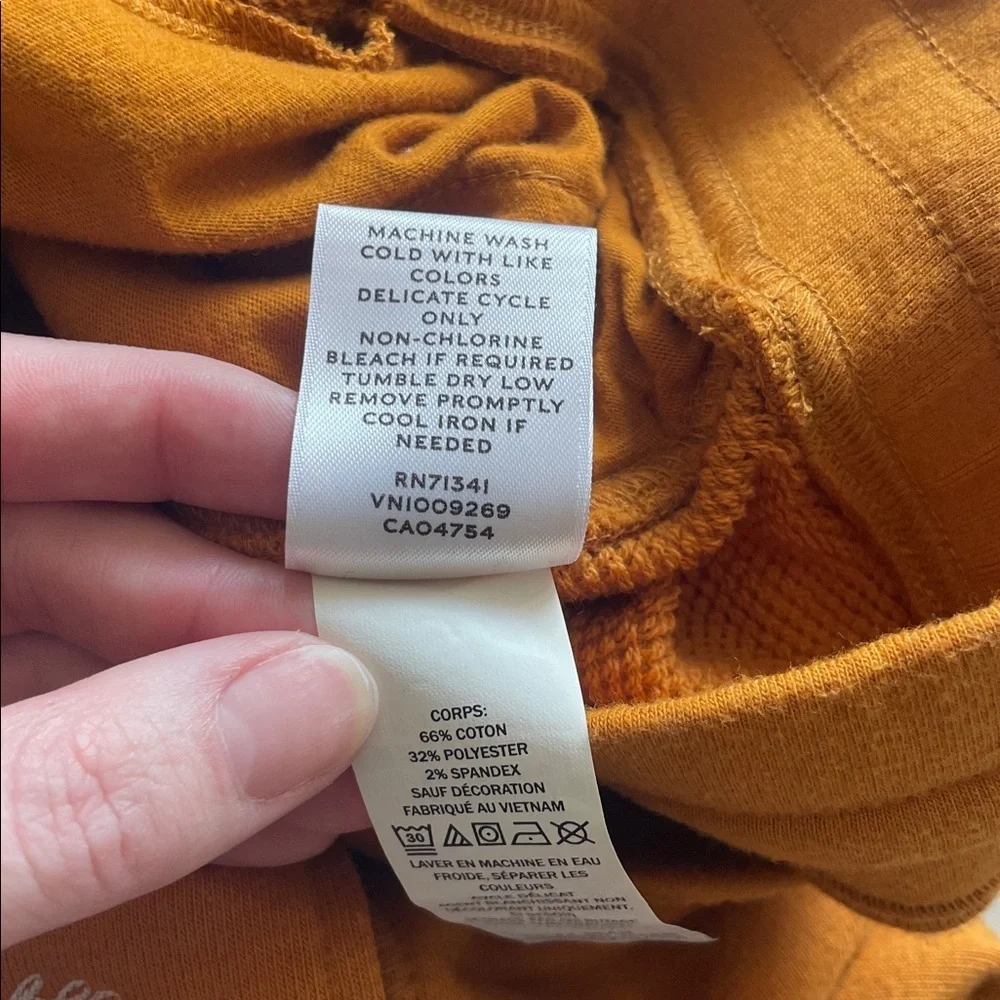 LL Bean Women’s Signature Orange Jogger w/ Gray Detail Drawstring Waistband - M